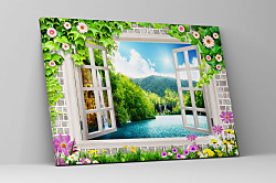 Obraz Výhľad z okna na jazero 1984